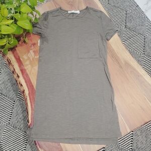 SEVEN SISTERS- New Casual Grayish Green Rayon T-Shirt Dress
